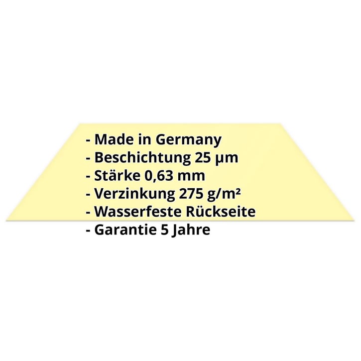 Flachblech | Stahl 0,63 mm | 25 µm Polyester | 1015 - Hellelfenbein #2