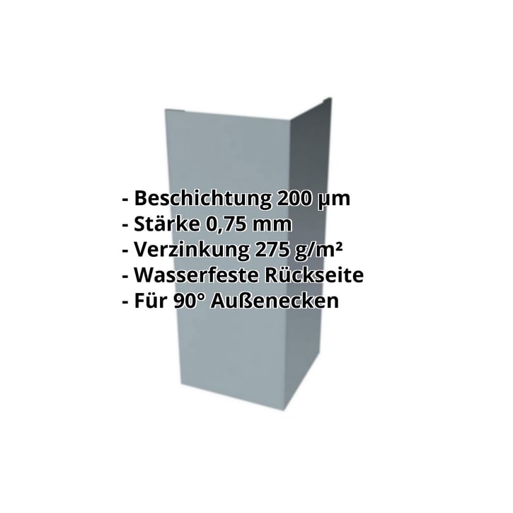 Außenecke | 150 x 150 x 2000 mm | Stahl 0,63 mm | 200 µm HPS Ultra® | 7040 - Fenstergrau #2