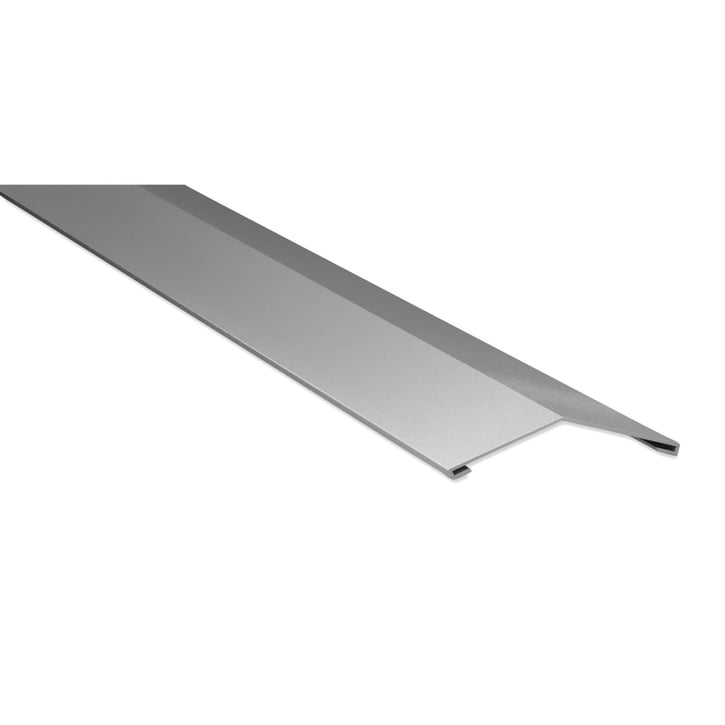 Firstblech flach | 145 x 145 mm | 150° | Stahl 0,63 mm | 25 µm Polyester | 9006 - Weißaluminium #1