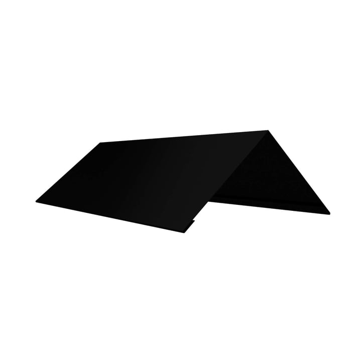 Firstblech flach | 145 x 145 x 2000 mm | 100° | Stahl 0,50 mm | 50 µm PURMAT® | 033 - Schwarz #1