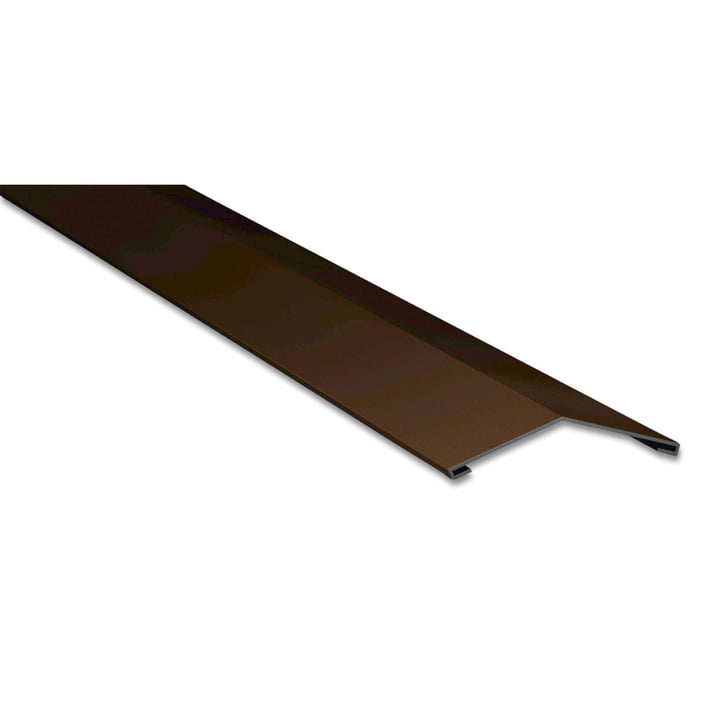 Firstblech flach | 198 x 198 mm | 150° | Stahl 0,50 mm | 35 µm Mattpolyester | 32 - Dunkelbraun #1