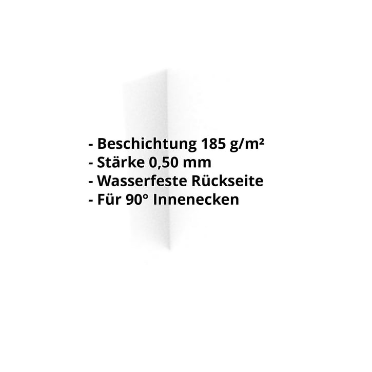 Innenecke | 100 x 100 x 2000 mm | Stahl 0,50 mm | Aluzink | Silbergrau #2