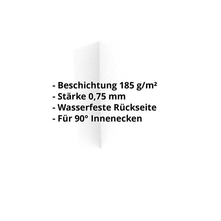 Innenecke | 150 x 150 x 2000 mm | Stahl 0,75 mm | Aluzink | Silbergrau #2