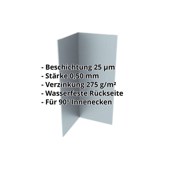 Innenecke | 150 x 150 x 2000 mm | Stahl 0,50 mm | 25 µm Polyester | 7000 - Fehgrau #2