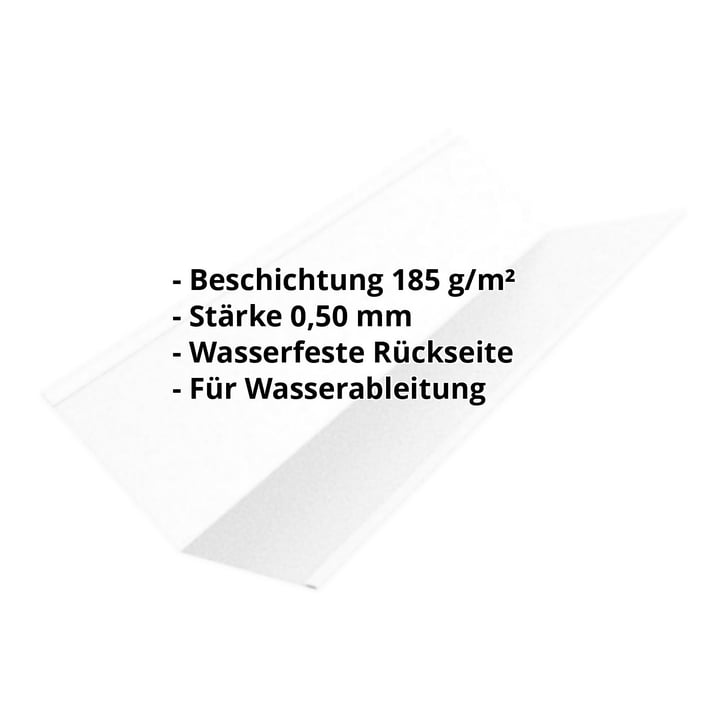 Kehlblech | 195 x 195 x 2000 mm | Stahl 0,50 mm | Aluzink | Silbergrau #2
