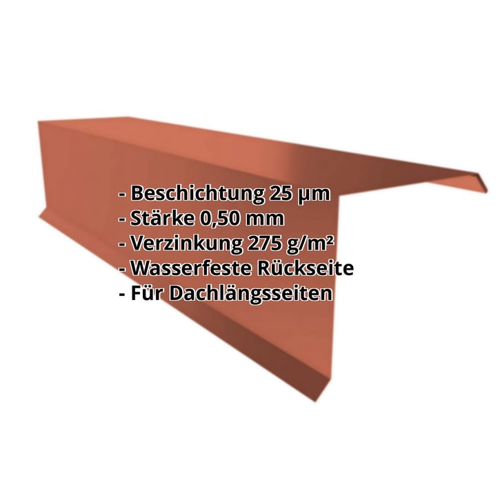 Ortgangwinkel | 110 x 100 x 2000 mm | Stahl 0,50 mm | 25 µm Polyester | 8004 - Kupferbraun #2