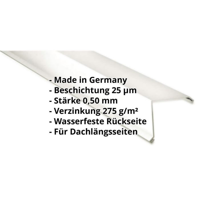 Ortgangwinkel | 115 x 115 mm | Stahl 0,50 mm | 25 µm Polyester | 9010 - Reinweiß #2