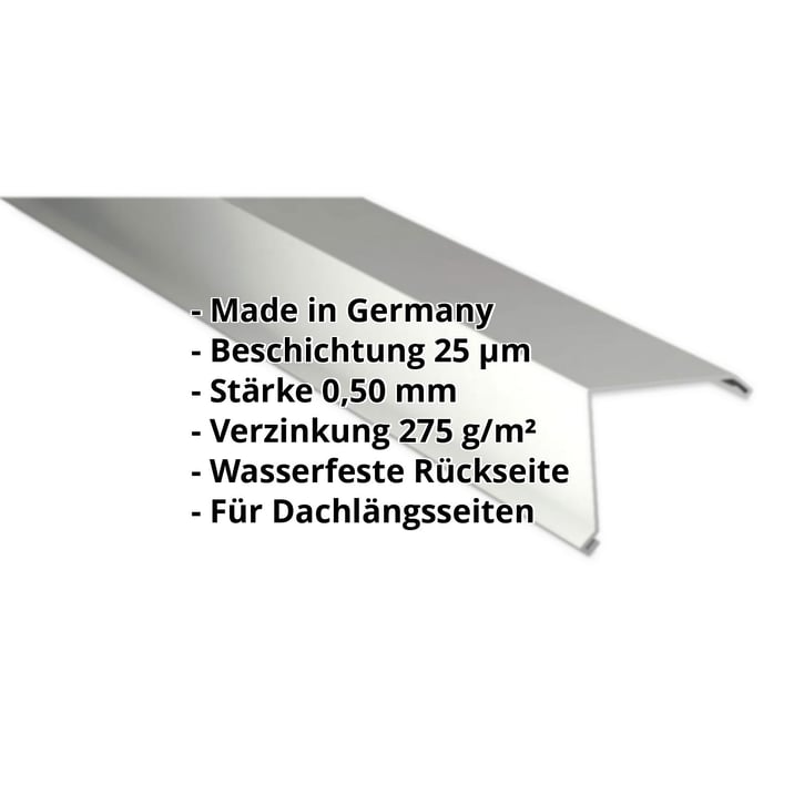 Ortgangwinkel | 150 x 150 mm | Stahl 0,50 mm | 25 µm Polyester | 9002 - Grauweiß #2