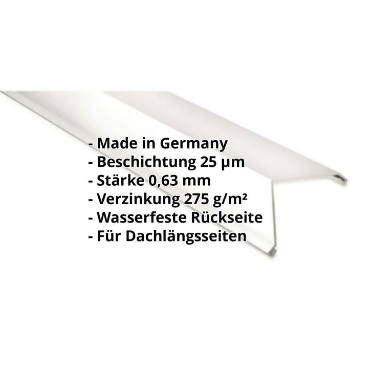 Ortgangwinkel | 150 x 150 mm | Stahl 0,63 mm | 25 µm Polyester | 9010 - Reinweiß #2