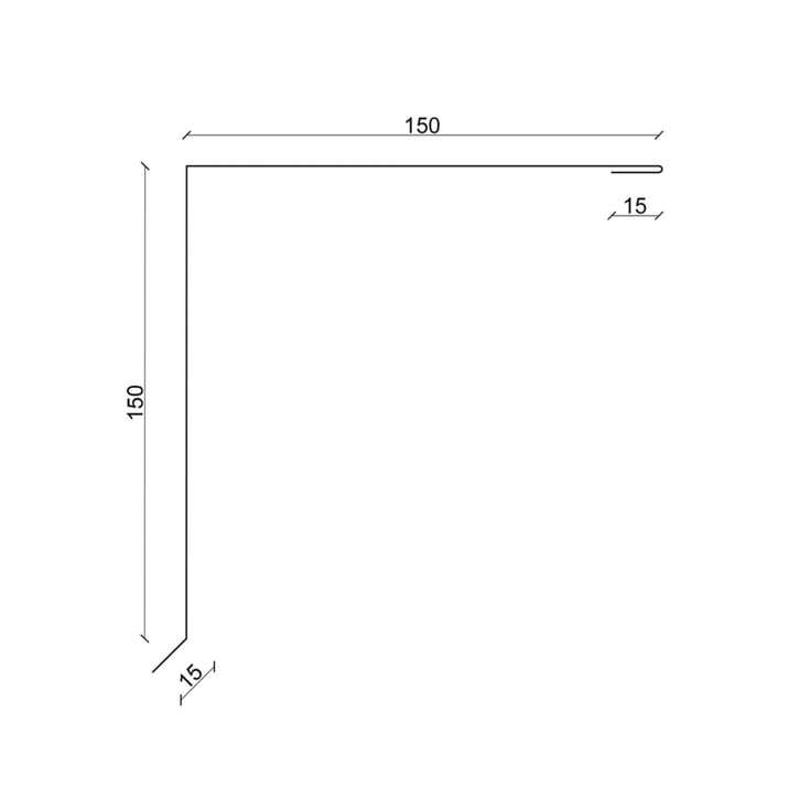 Pultabschluss | 150 x 150 x 2000 mm | 80° | Stahl 0,63 mm | 200 µm HPS Ultra® | 7040 - Fenstergrau #3