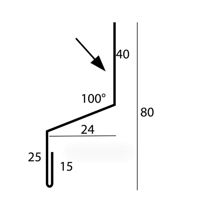 Sockelleiste | 40 x 24 x 25 x 2000 mm | Stahl 0,75 mm | 25 µm Polyester | 7016 - Anthrazitgrau #3