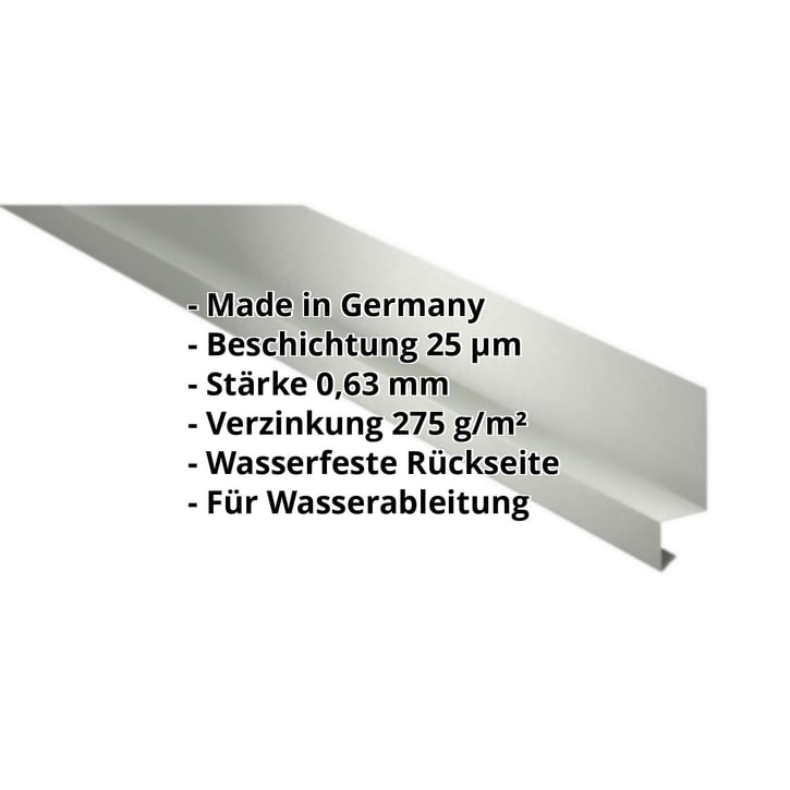 Sockelleiste | 50 x 25 x 20 mm | 100° | Stahl 0,63 mm | 25 µm Polyester | 9002 - Grauweiß #2