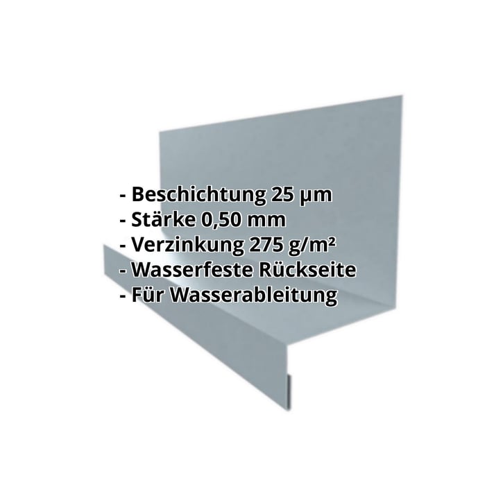 Sockelleiste | Typ 1 | 40 x 24 x 25 x 2000 mm | Stahl 0,50 mm | 25 µm Polyester | 7000 - Fehgrau #2