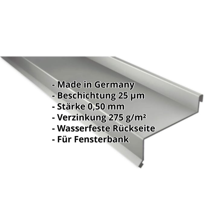 Sohlbank | 50 x 115 x 40 x 2000 mm | Stahl 0,50 mm | 25 µm Polyester | 9002 - Grauweiß #2