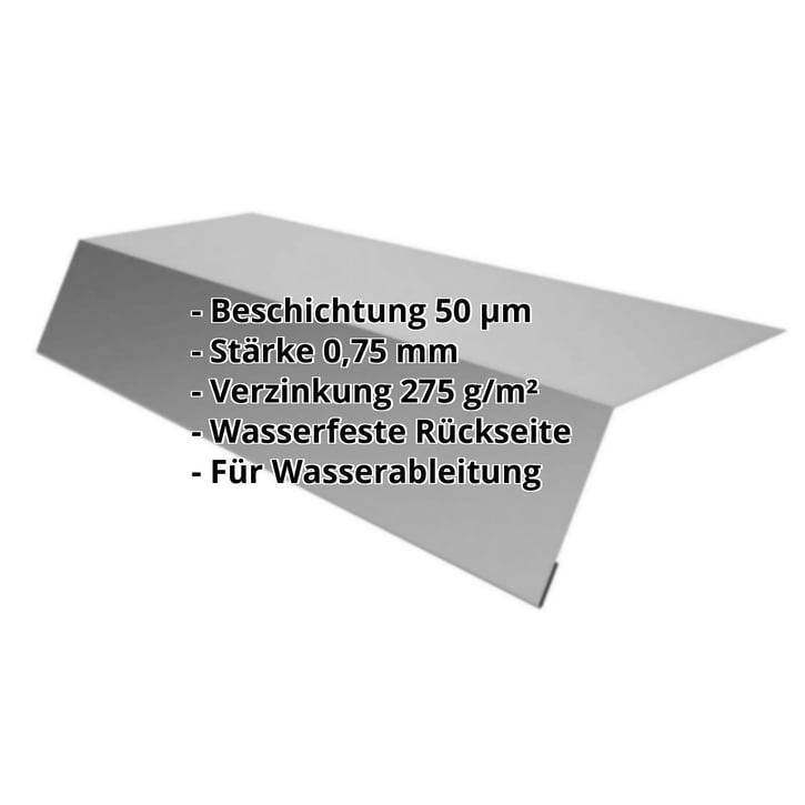 Traufenblech | 125 x 70 x 2000 mm | Stahl 0,75 mm | 50 µm PURLAK® | 9006 - Weißaluminium #2