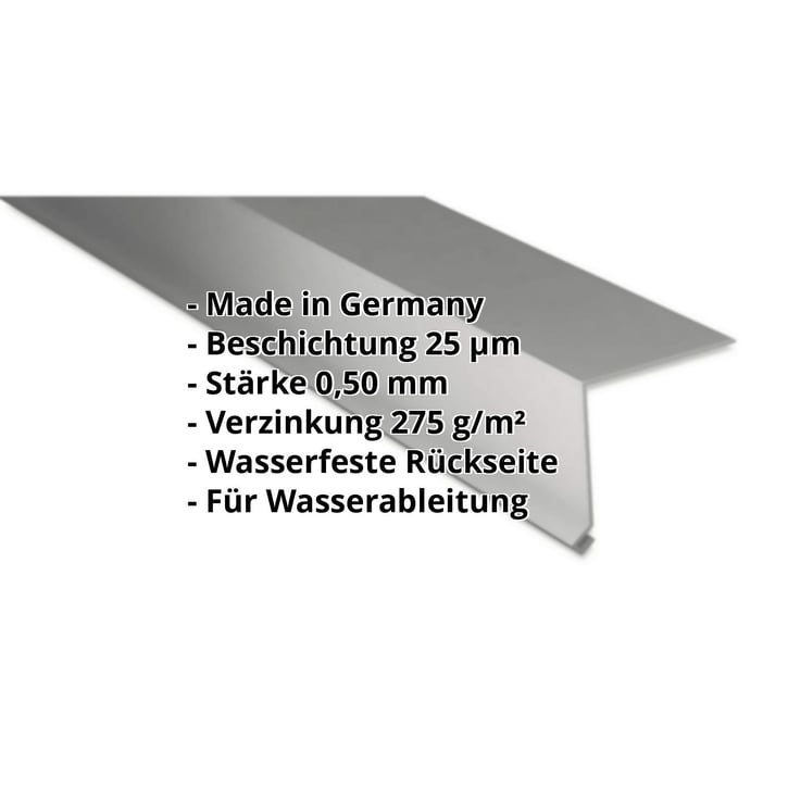 Traufenblech | 80 x 30 mm | 100° | Stahl 0,50 mm | 25 µm Polyester | 9007 - Graualuminium #2