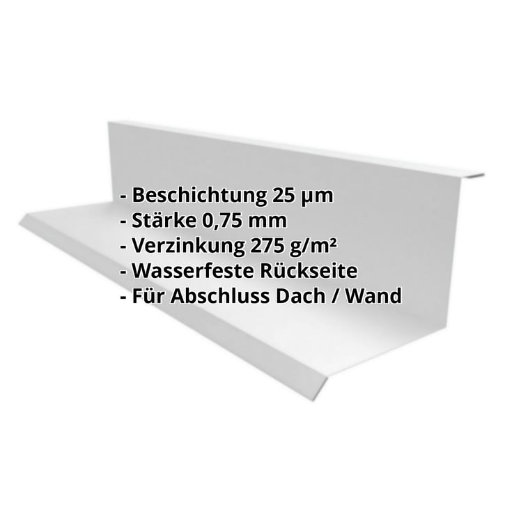 Wandanschluss | Typ 1 | 100 x 110 x 2000 | 90° | Stahl 0,75 mm | 25 µm Polyester | 9006 - Weißaluminium #2