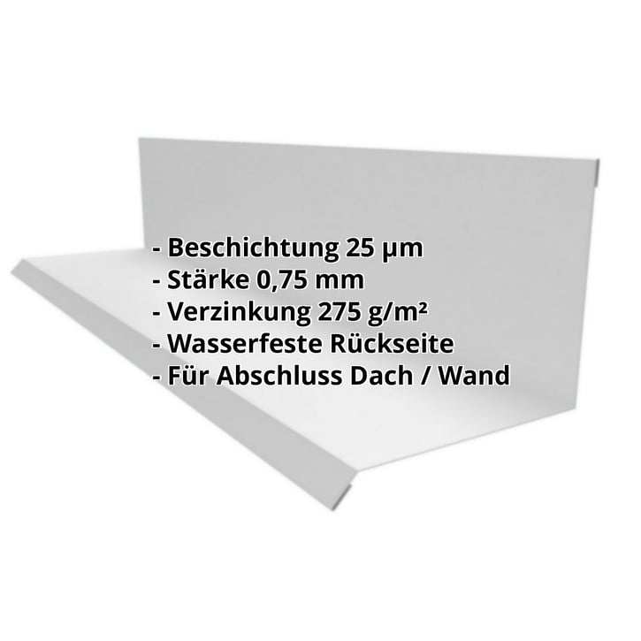 Wandanschluss | Typ 2 | 100 x 110 x 2000 | 90° | Stahl 0,75 mm | 25 µm Polyester | 9006 - Weißaluminium #2