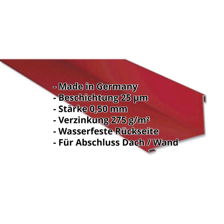 Wandanschluss | 160 x 115 mm | 95° | Stahl 0,50 mm | 25 µm Polyester | 3005 - Weinrot #2