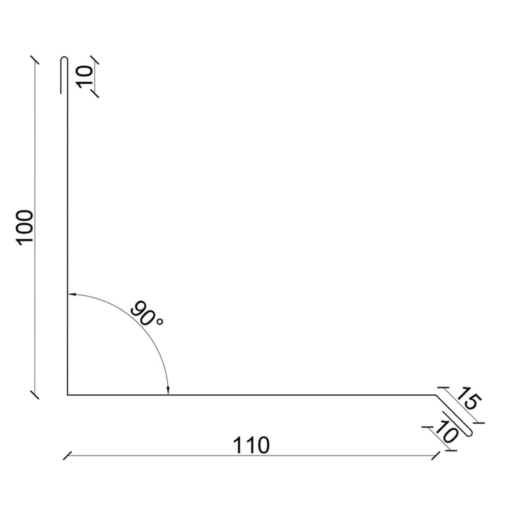 Wandanschluss | Typ 2 | 100 x 110 x 2000 mm | 90° | Stahl 0,50 mm | 25 µm Polyester | 6011 - Resedagrün #3