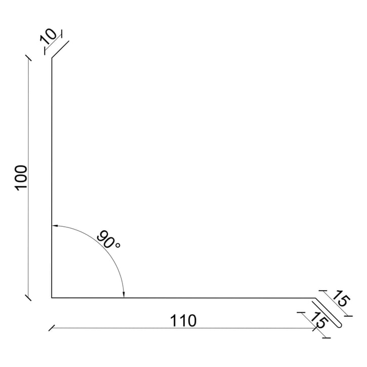 Wandanschluss | Typ 3 | 100 x 110 x 2000 mm | 90° | Aluminium 0,70 mm | 25 µm Polyester | 8012 - Rotbraun #3