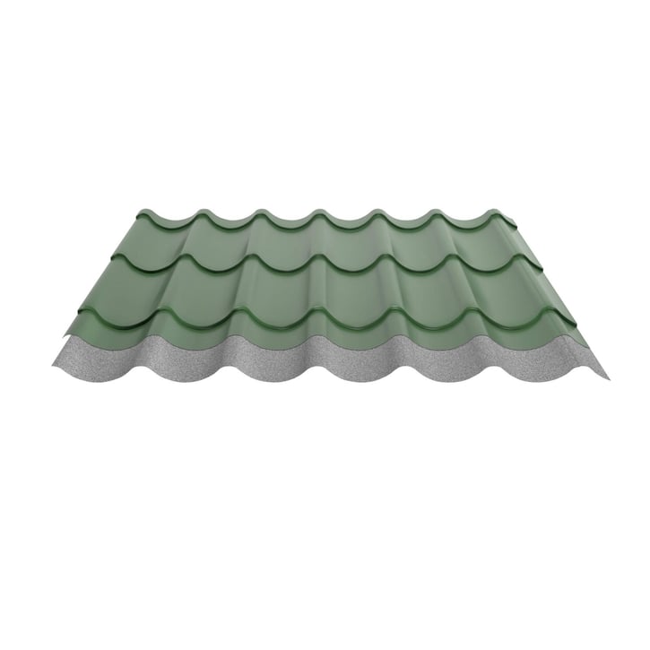 Pfannenblech 2/1060 | Anti-Tropf 1000 g/m² | Stahl 0,50 mm | 25 µm Polyester | 6002 - Laubgrün #5