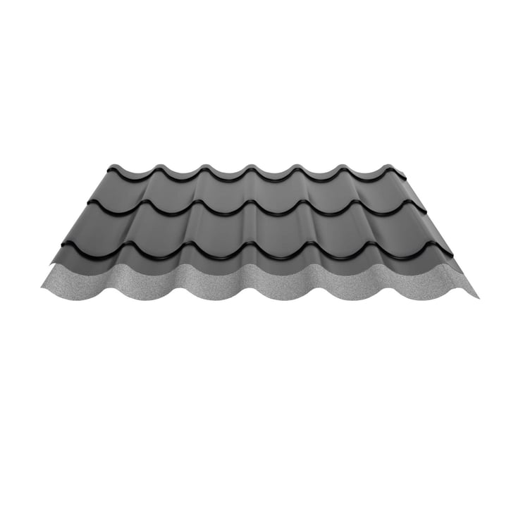 Pfannenblech 2/1060 | Anti-Tropf 1000 g/m² | Stahl 0,50 mm | 25 µm Polyester | 9005 - Tiefschwarz #5