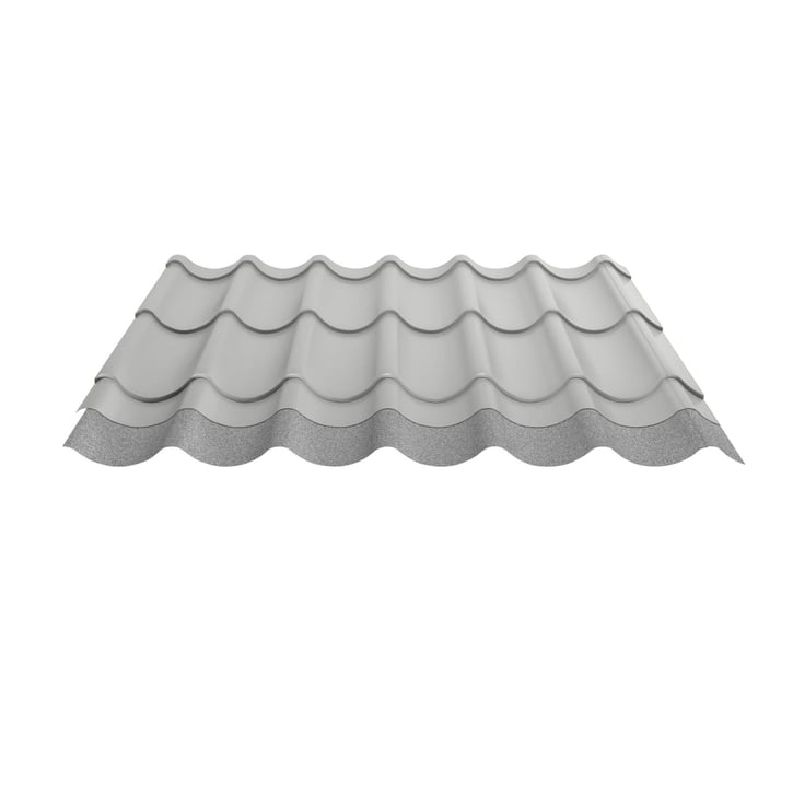Pfannenblech 2/1060 | Anti-Tropf 1000 g/m² | Stahl 0,50 mm | 25 µm Polyester | 9006 - Weißaluminium #5