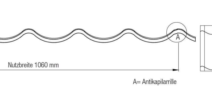 Pfannenblech 2/1060 | Anti-Tropf 1000 g/m² | Aluminium 0,70 mm | 25 µm Polyester | 6005 - Moosgrün #8