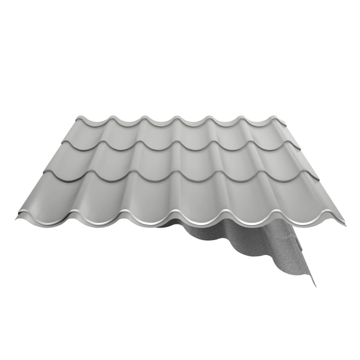 Pfannenblech 2/1060 | Anti-Tropf 700 g/m² | Stahl 0,50 mm | 25 µm Polyester | 9006 - Weißaluminium #6
