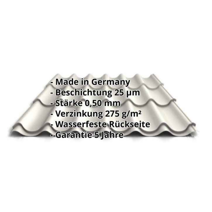 Pfannenblech 2/1060 | Stahl 0,50 mm | 25 µm Polyester | 9010 - Reinweiß #2