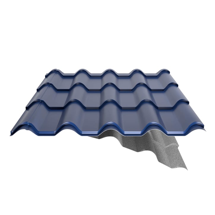 Pfannenblech EUROPA | Anti-Tropf 1000 g/m² | Stahl 0,50 mm | 25 µm Polyester | 5010 - Enzianblau #5