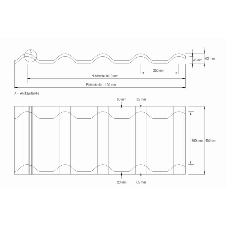 Pfannenblech EUROPA | Anti-Tropf 1000 g/m² | Stahl 0,50 mm | 25 µm Polyester | 5010 - Enzianblau #7
