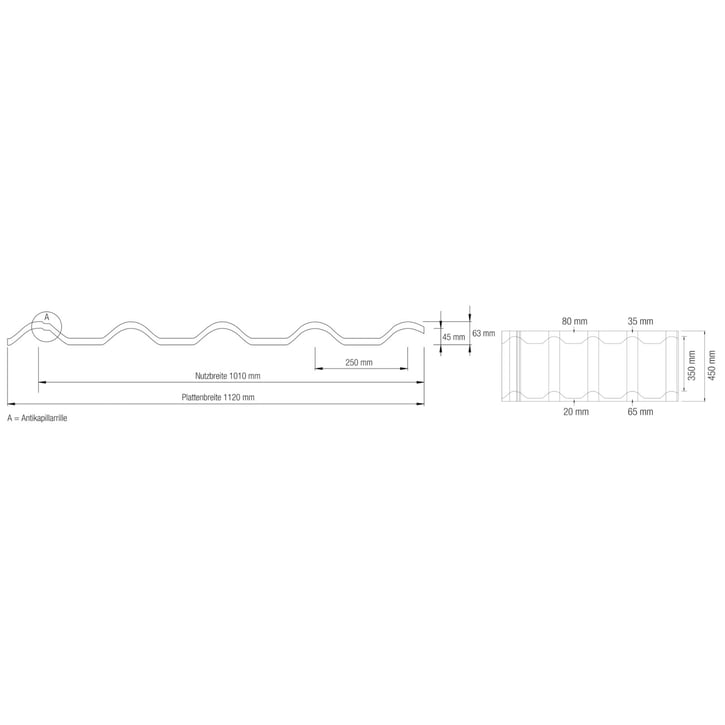 Pfannenblech EUROPA | Anti-Tropf 700 g/m² | Stahl 0,50 mm | 35 µm Mattpolyester | 32 - Dunkelbraun #6