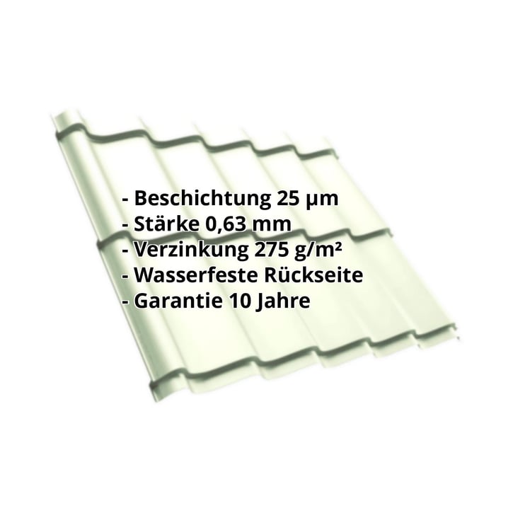 Pfannenblech Szafir 350/15 | Stahl 0,63 mm | 25 µm Polyester | 9002 - Grauweiß #2