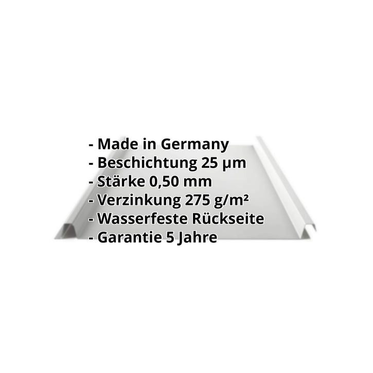 Stehfalzblech 33/500-LE | Dach | Stahl 0,50 mm | 25 µm Polyester | 9006 - Weißaluminium #2