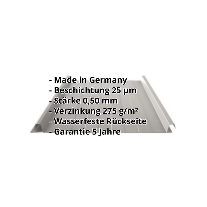 Stehfalzblech 33/500-LR | Dach | Stahl 0,50 mm | 25 µm Polyester | 9007 - Graualuminium #2