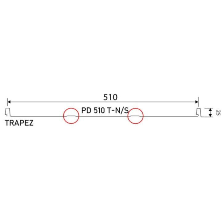 Stehfalzblech PD-510-S | Trapez | Anti-Tropf 700 g/m² | Stahl 0,50 mm | 50 µm PURLAK® | 028 - Kirschrot #3