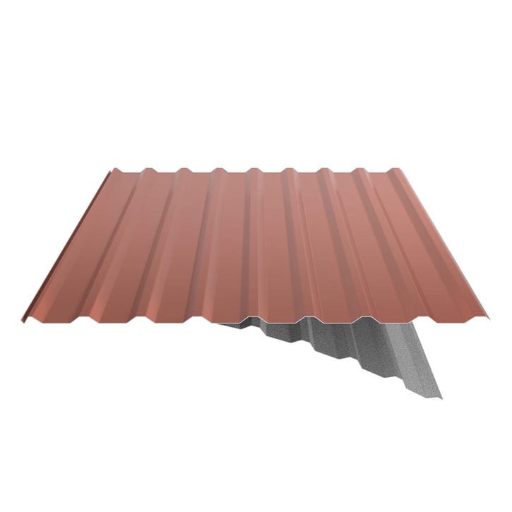 Trapezblech 20/1100 | Dach | Anti-Tropf 1000 g/m² | Stahl 0,50 mm | 25 µm Polyester | 8004 - Kupferbraun #6