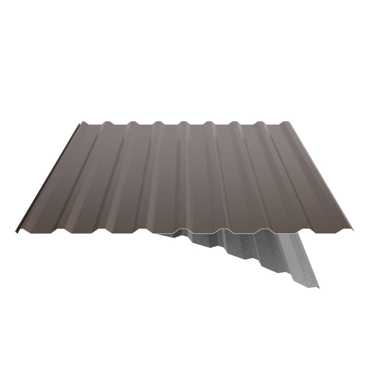 Trapezblech 20/1100 | Dach | Anti-Tropf 1000 g/m² | Stahl 0,75 mm | 25 µm Polyester | 8011 - Nussbraun #6