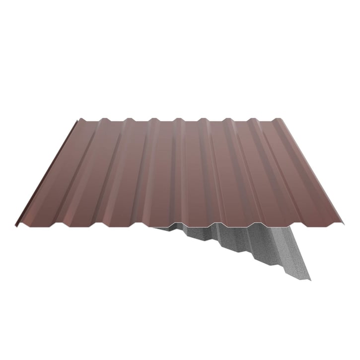 Trapezblech 20/1100 | Dach | Anti-Tropf 2400 g/m² | Stahl 0,63 mm | 25 µm Polyester | 8012 - Rotbraun #6