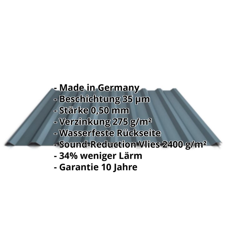 Trapezblech 20/1100 | Dach | Anti-Tropf 2400 g/m² | Stahl 0,50 mm | 35 µm Mattpolyester | 23 - Dunkelgrau #2
