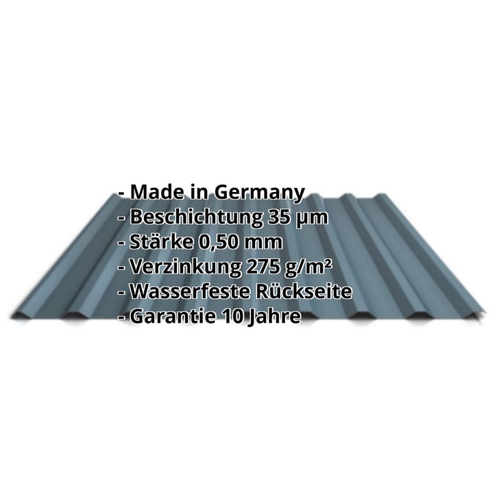 Trapezblech 20/1100 | Dach | Stahl 0,50 mm | 35 µm Mattpolyester | 32 - Dunkelbraun #2
