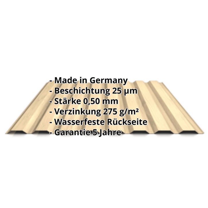 Trapezblech 20/1100 | Wand | Stahl 0,50 mm | 35 µm Strukturpolyester | Holzoptik - Ahorn #2