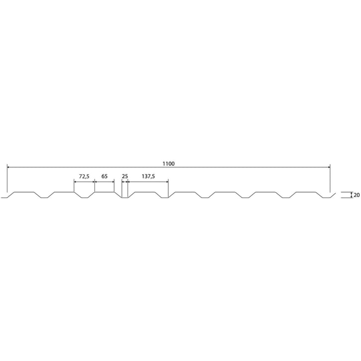 Trapezblech 20/1100 | Wand | Stahl 0,50 mm | 25 µm Polyester | 8012 - Rotbraun #6