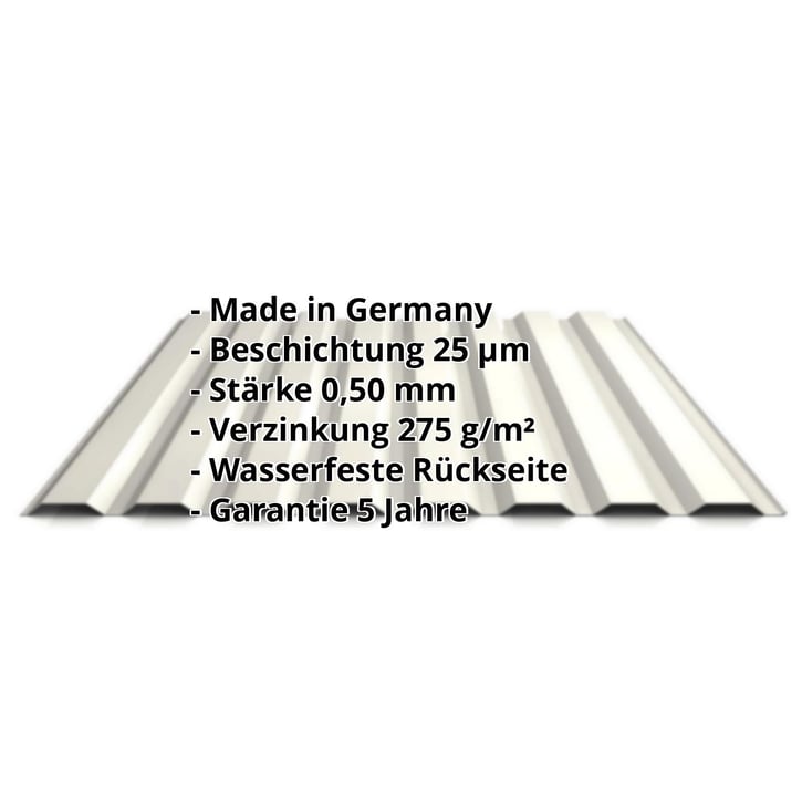 Trapezblech 20/1100 | Wand | Stahl 0,50 mm | 25 µm Polyester | 9010 - Reinweiß #2