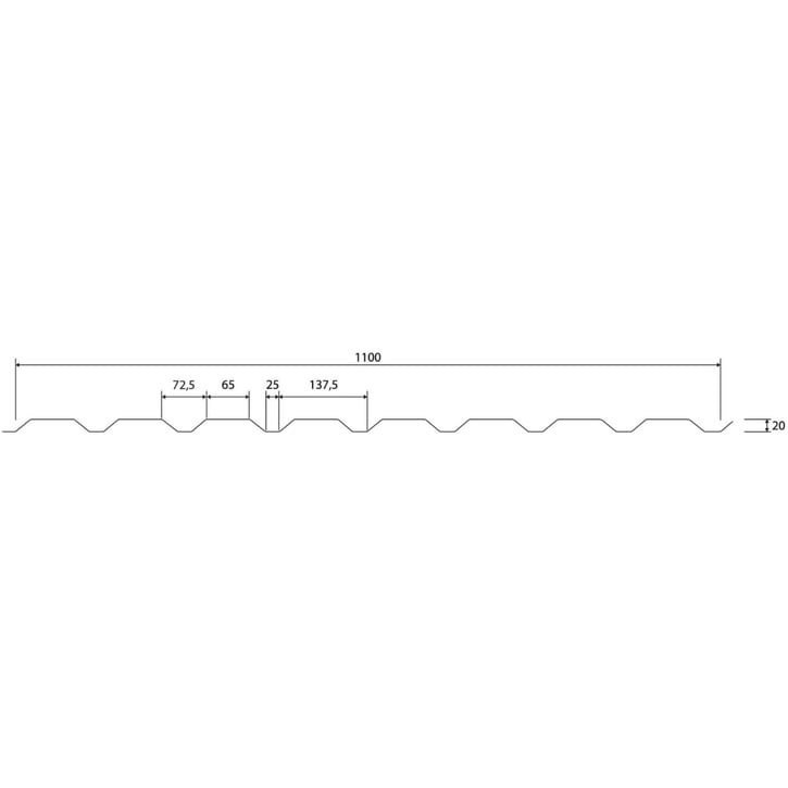 Trapezblech 20/1100 | Wand | Stahl 0,75 mm | 25 µm Polyester | 8012 - Rotbraun #6