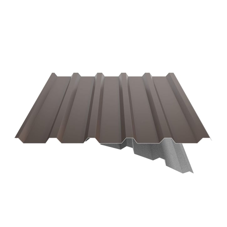 Trapezblech 35/207 | Dach | Anti-Tropf 1000 g/m² | Stahl 0,50 mm | 25 µm Polyester | 8011 - Nussbraun #6