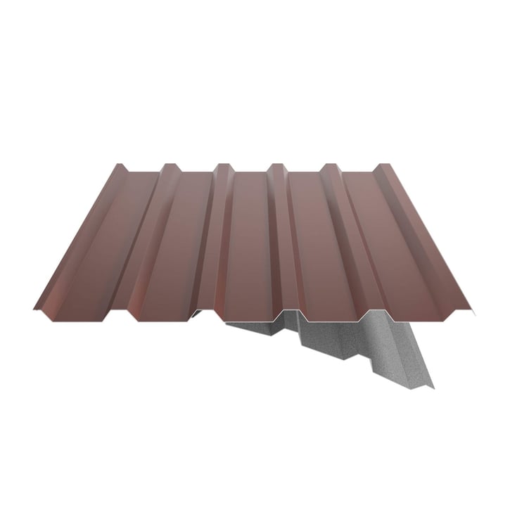 Trapezblech 35/207 | Dach | Anti-Tropf 1000 g/m² | Stahl 0,63 mm | 25 µm Polyester | 8012 - Rotbraun #6