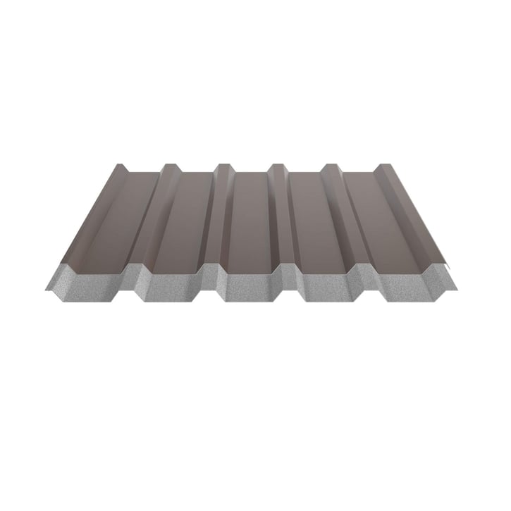 Trapezblech 35/207 | Dach | Anti-Tropf 2400 g/m² | Stahl 0,50 mm | 25 µm Polyester | 8011 - Nussbraun #5